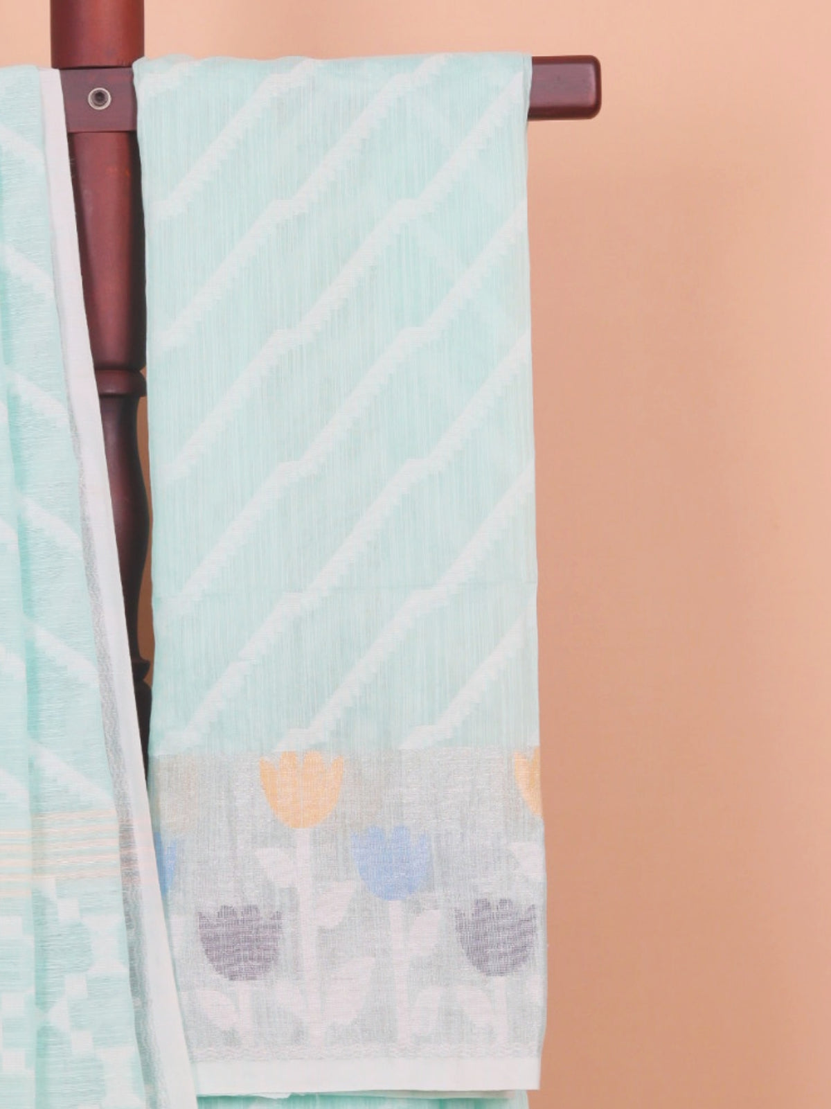 Sea Green Jamdani Cotton Saree