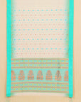 Cream by pista green cotton dhakai saree