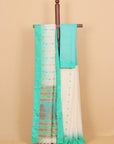 Cream by pista green cotton dhakai saree