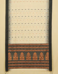 Cream by black cotton dhakai saree