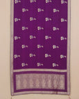 Deep Purple crepe Saree with Embroidered Blouse