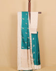 Emerald Green with Beige Blended Silk Saree