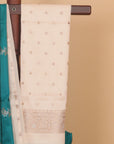 Emerald Green with Beige Blended Silk Saree
