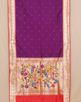 Majenta by red munia border paithani blended silk saree