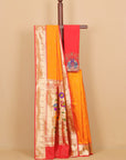 Mango yellow by red munia border paithani saree