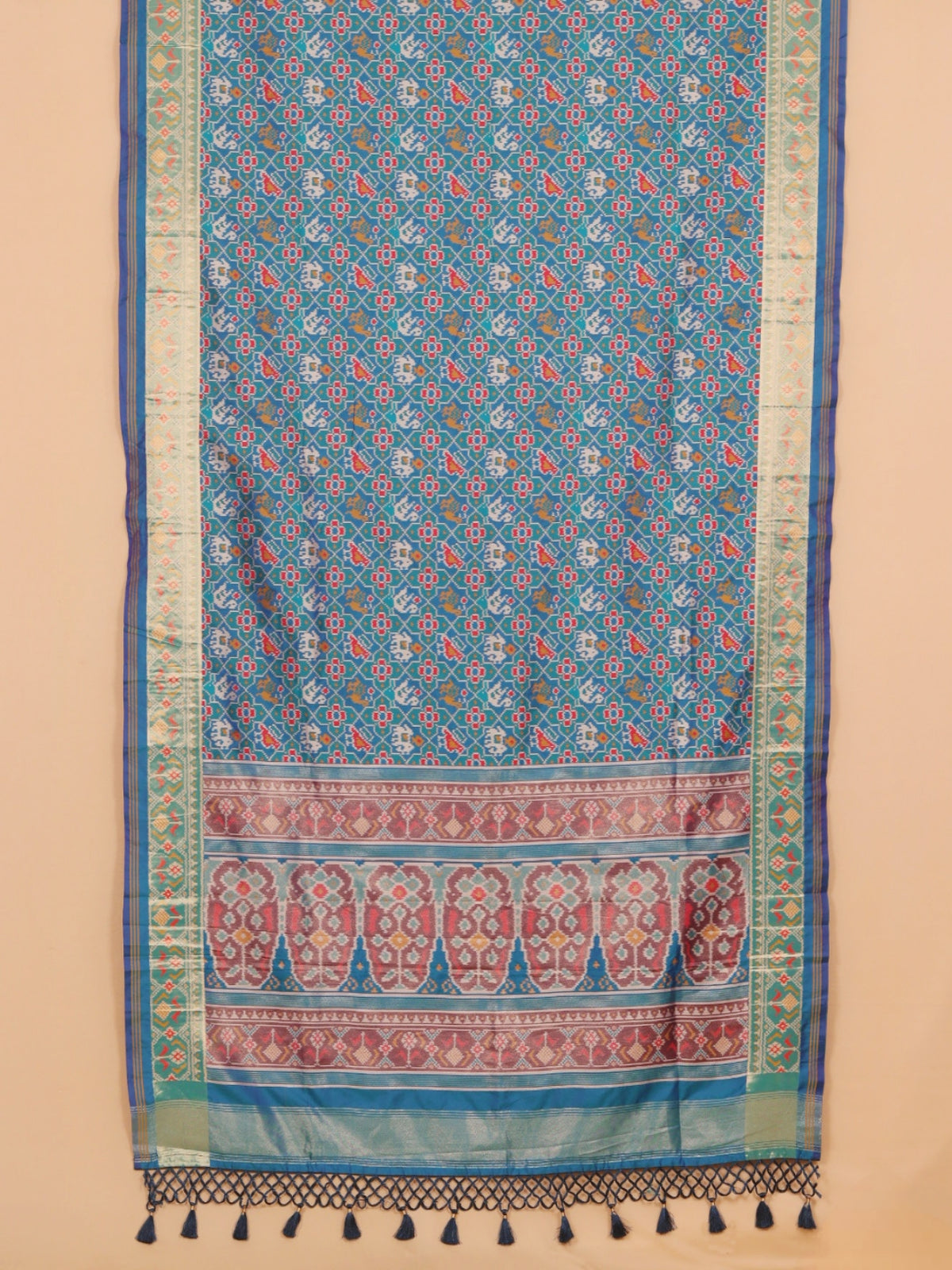Emerald green rajkot ikat patola saree