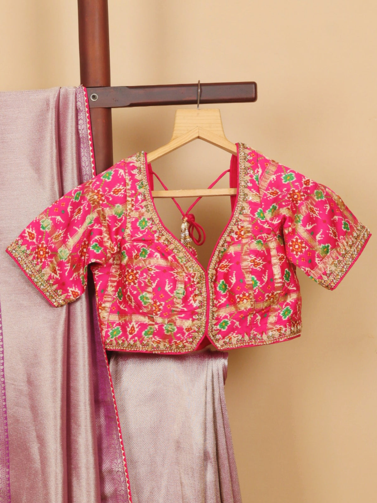 Light Purple Viscose Tissue Saree with Ready Made Blouse