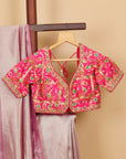 Light Purple Viscose Tissue Saree with Ready Made Blouse