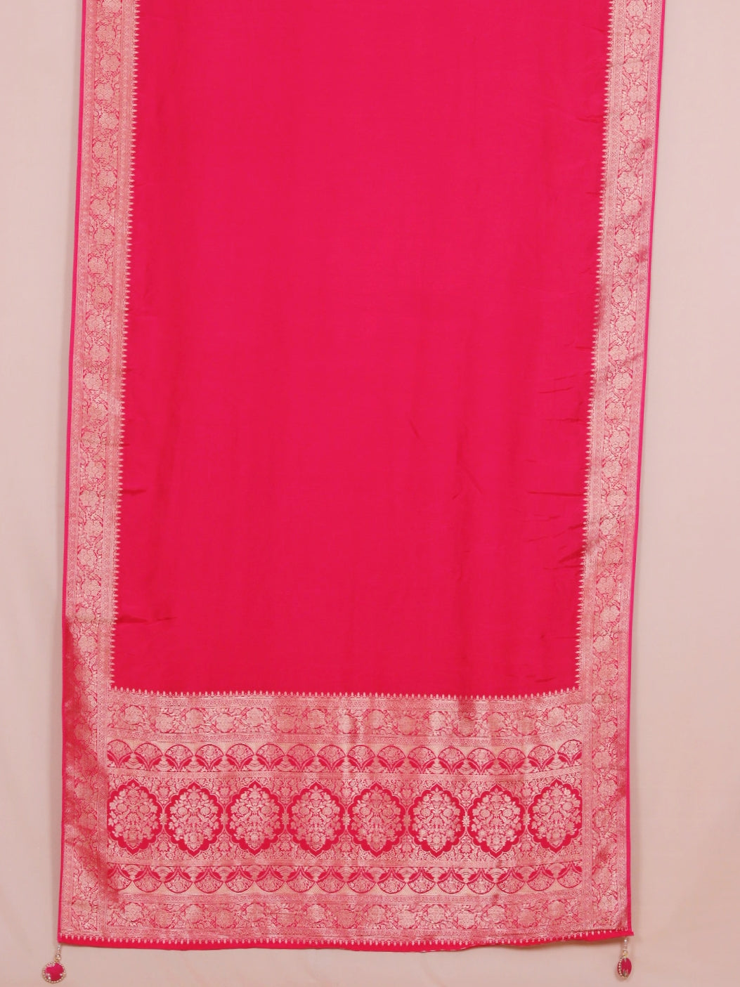 Red Viscose Saree with Embroidered Blouse