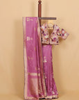 Gajari Viscose Plain Body Saree with Embroidered Blouse