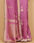 Gajari Viscose Plain Body Saree with Embroidered Blouse