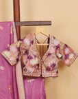 Gajari Viscose Plain Body Saree with Embroidered Blouse