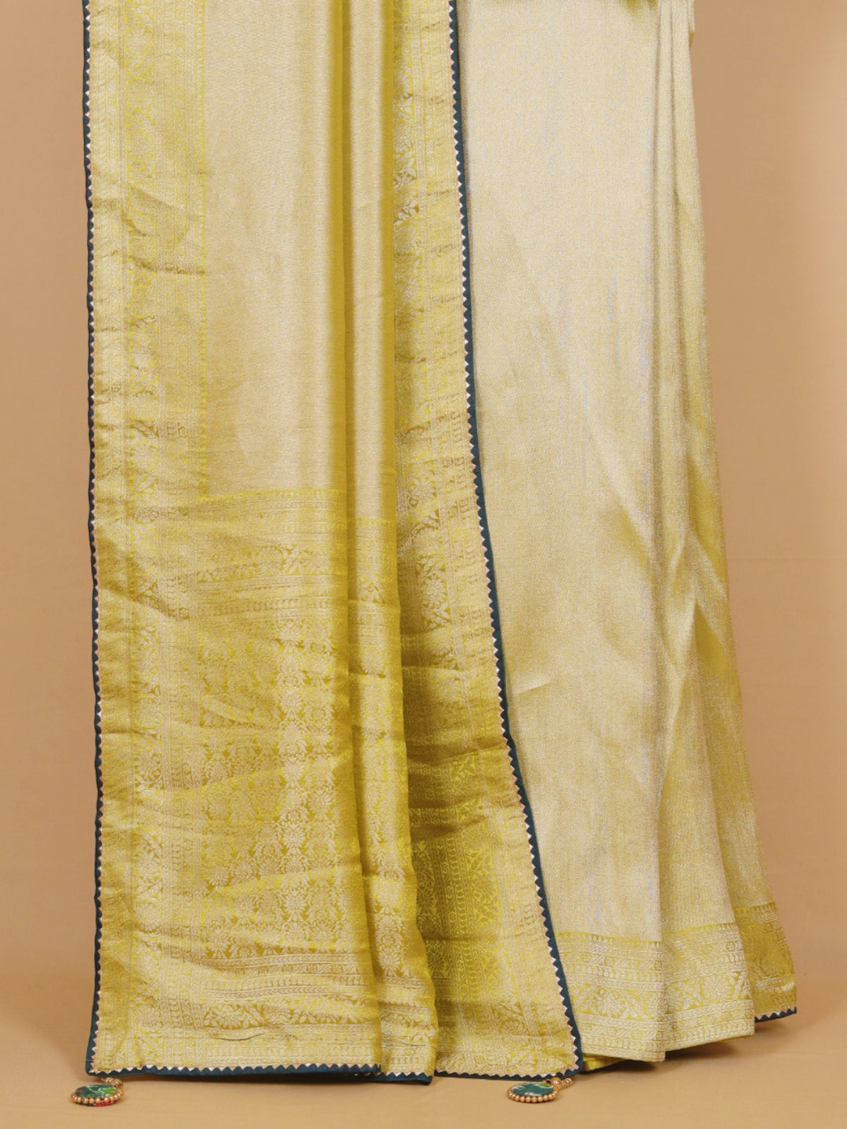 Pista Green Viscose Tissue with Ready Made Blouse