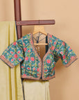 Pista Green Viscose Tissue with Ready Made Blouse
