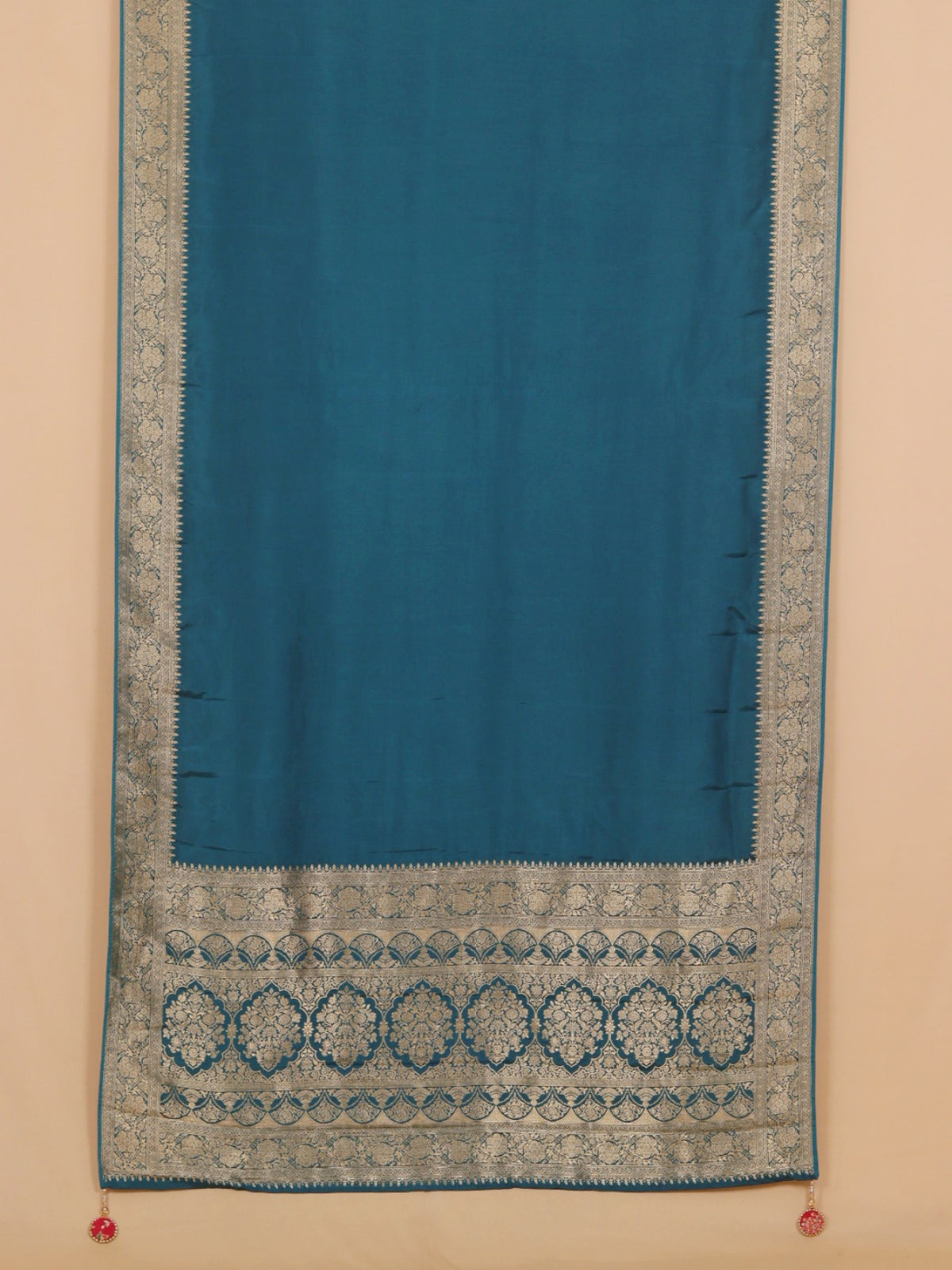 Blue Viscose Saree with Embroidered Blouse
