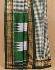 Green checks ilkal cotton saree