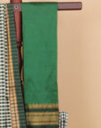 Green checks ilkal cotton saree