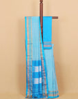 Peacock blue checks ilkal saree