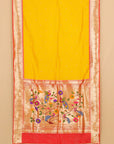 Yellow with Red Munia Paithani Blended Silk Saree