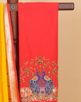 Yellow with Red Munia Paithani Blended Silk Saree