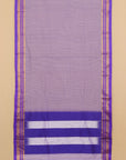 Purple checks ilkal cotton saree