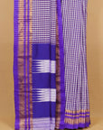 Purple checks ilkal cotton saree