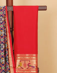 Navy Blue with Maroon Paithani Ikat Patola Saree