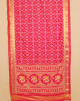 Rani pink self rajkot ikat patola saree