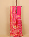 Rani pink self rajkot ikat patola saree