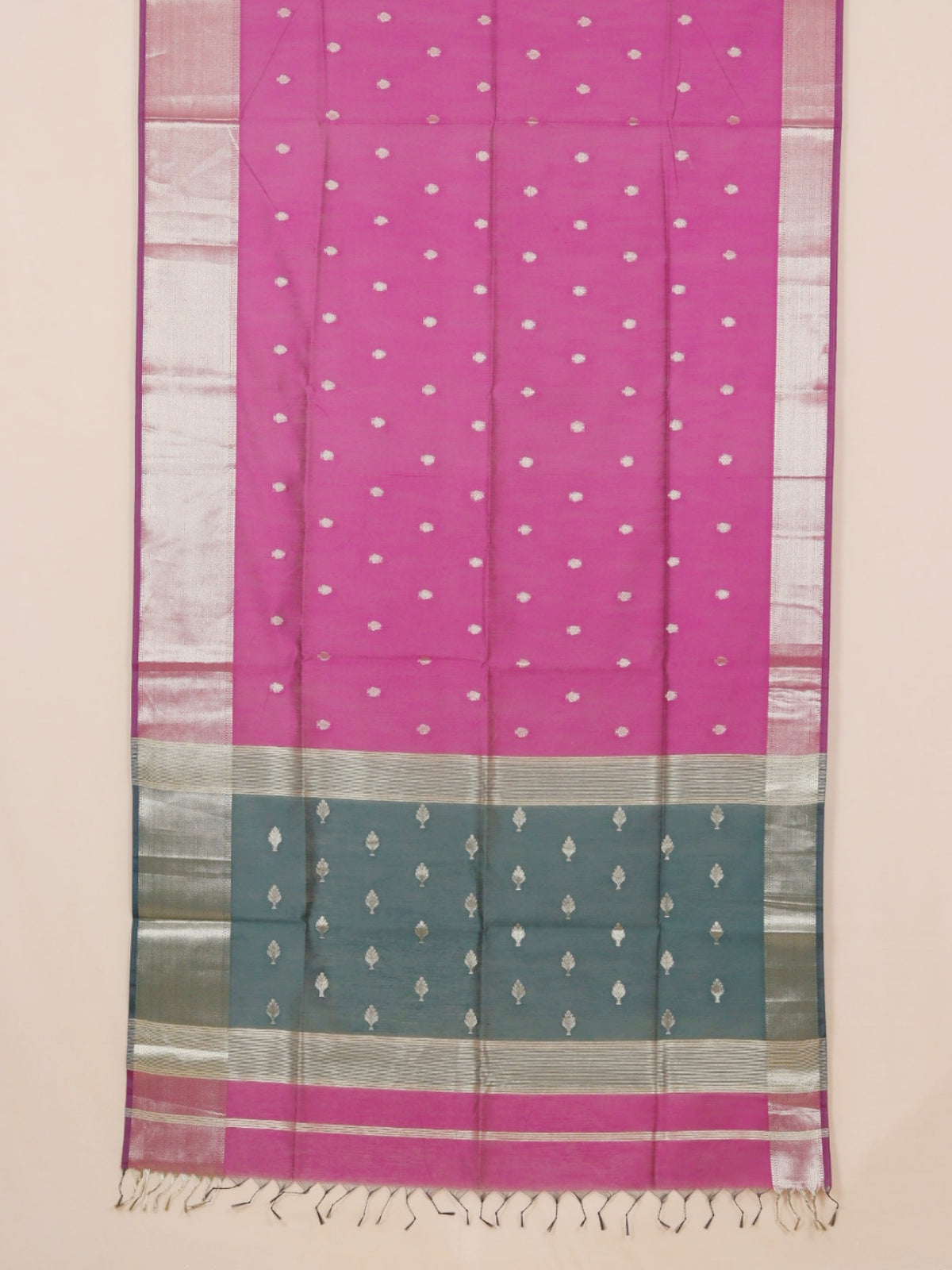 Magenta maheshwari saree