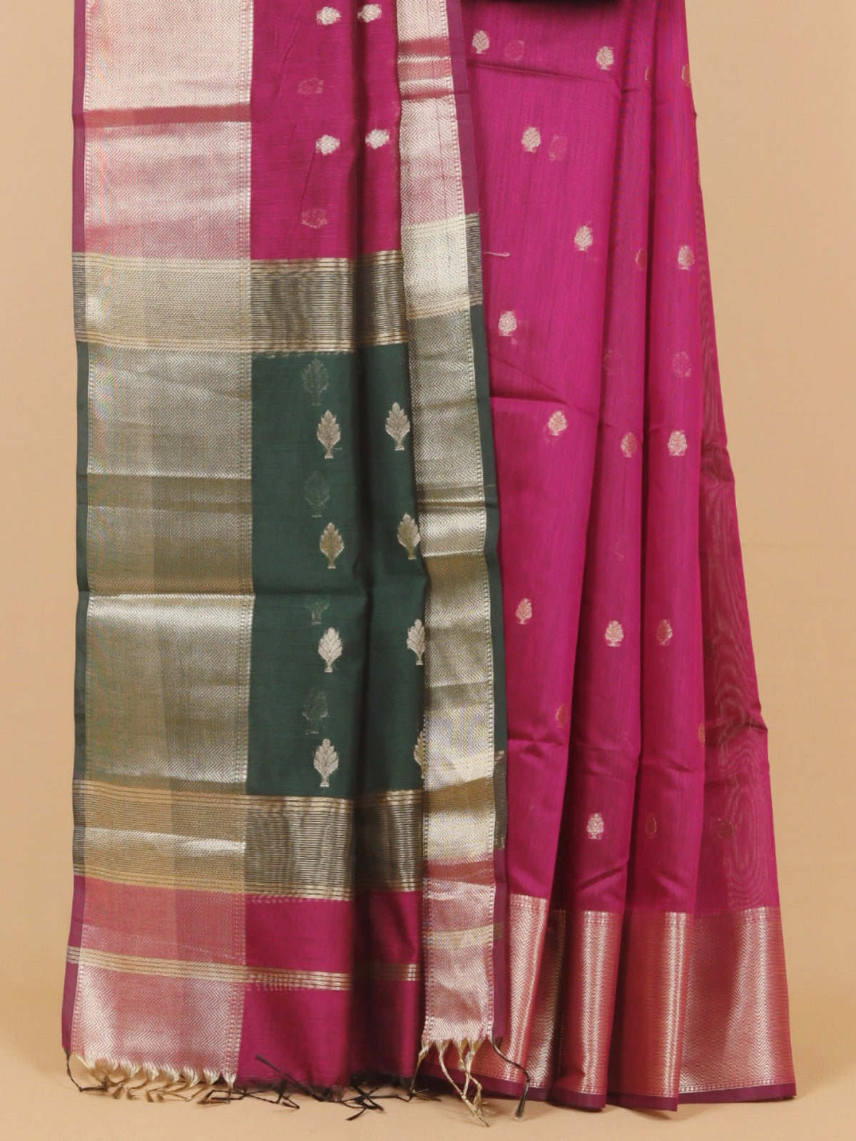 Magenta maheshwari saree