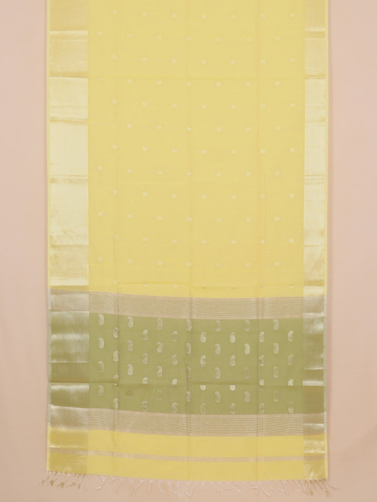 Lemon yellow maheshwari saree