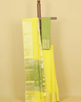 Lemon yellow maheshwari saree