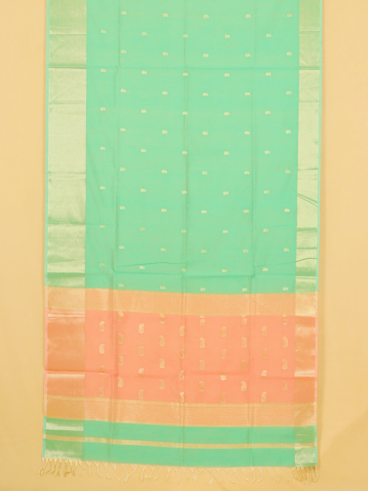 Sea green maheshwari saree