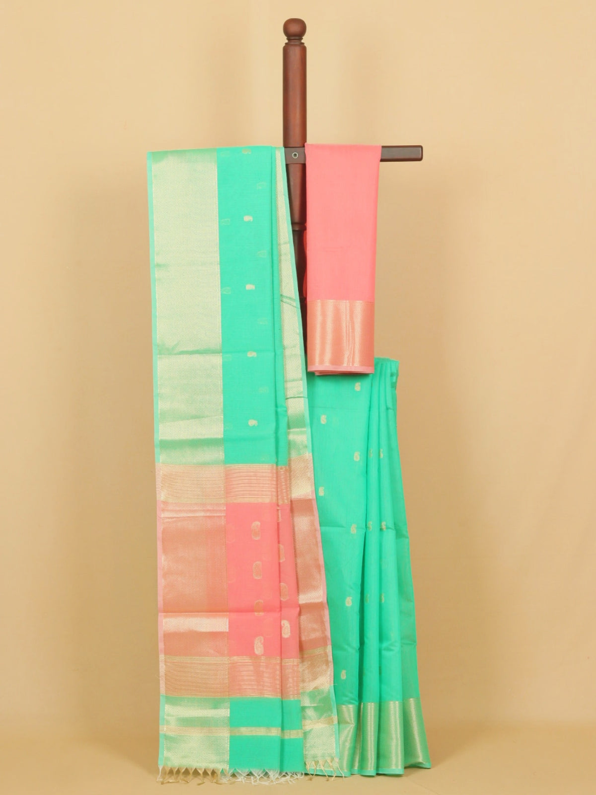 Sea green maheshwari saree
