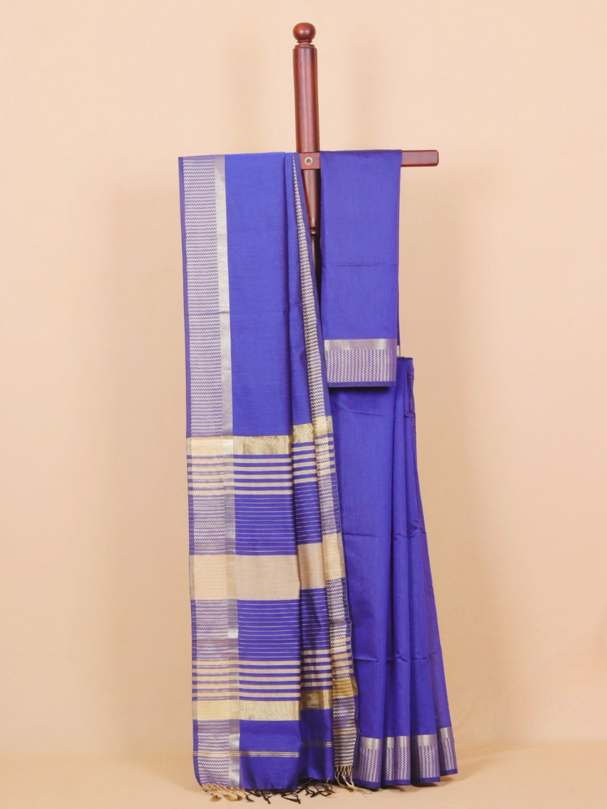 Navy blue maheshwari saree