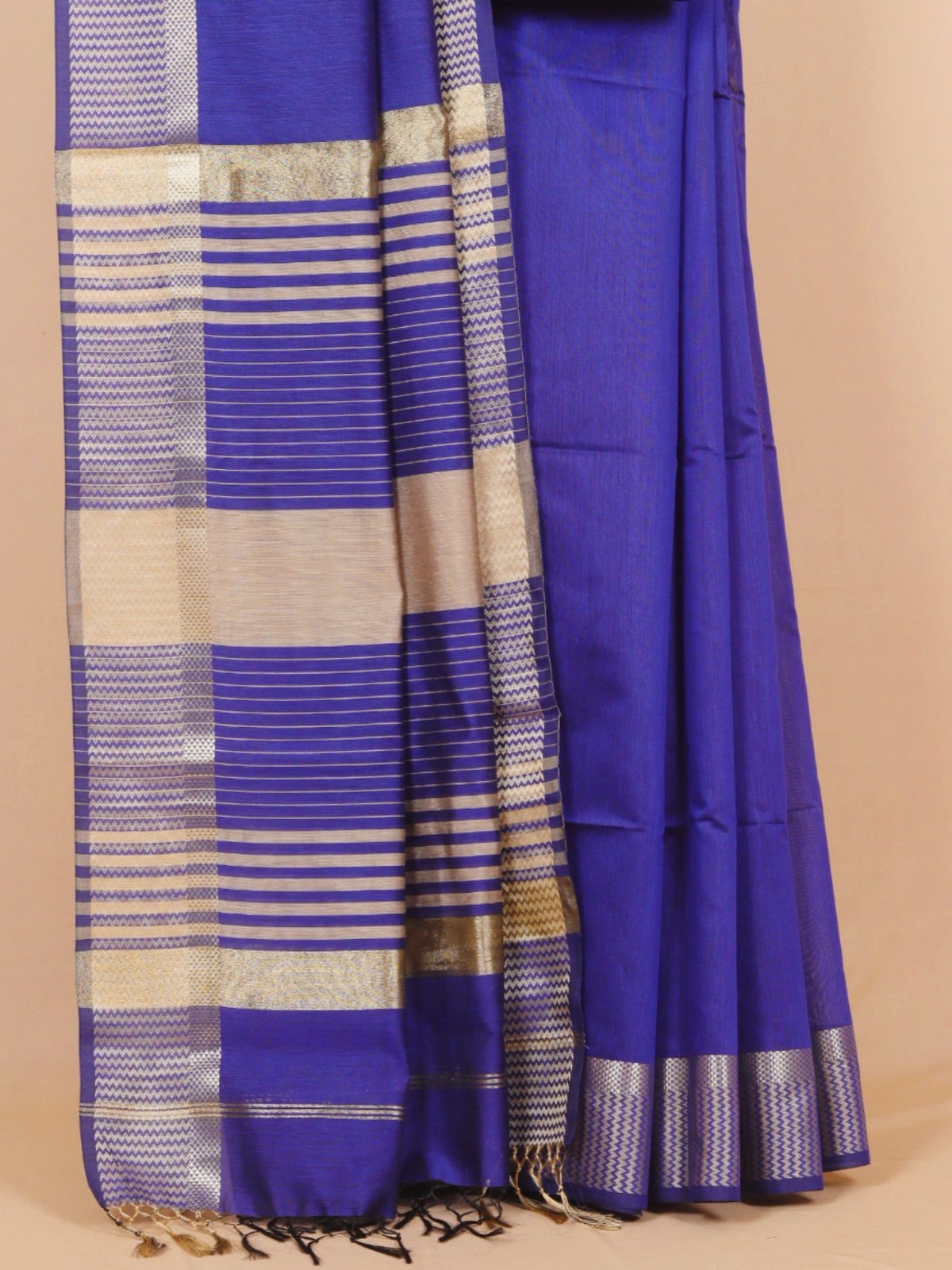 Navy blue maheshwari saree