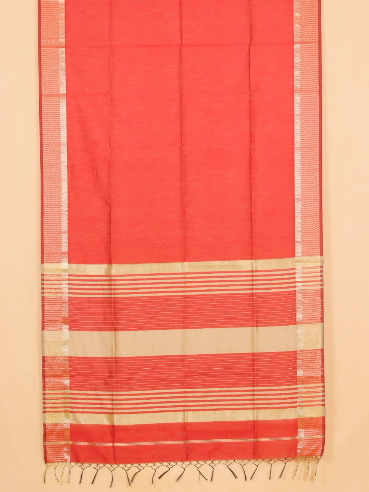 Maroon self maheshwari saree