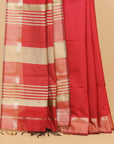 Maroon self maheshwari saree