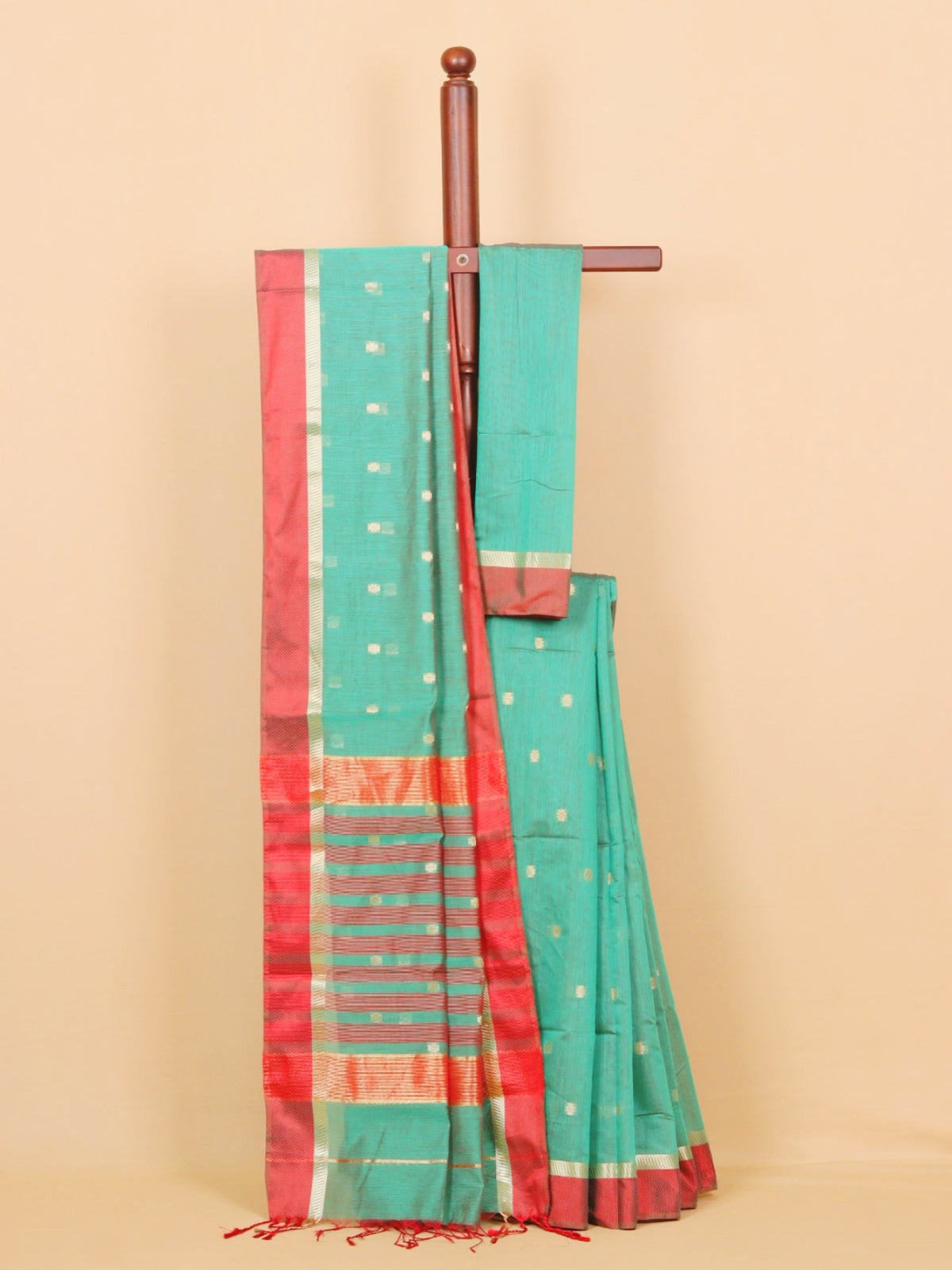 Dual tone sapphire maheshwari saree
