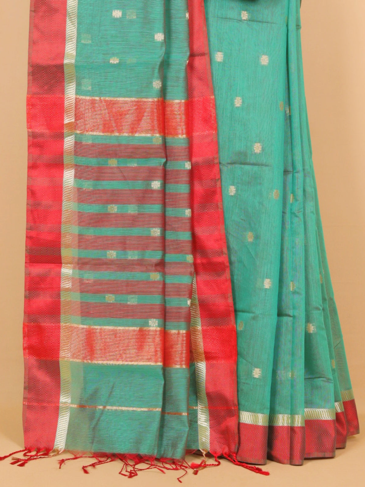 Dual tone sapphire maheshwari saree