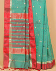 Dual tone sapphire maheshwari saree