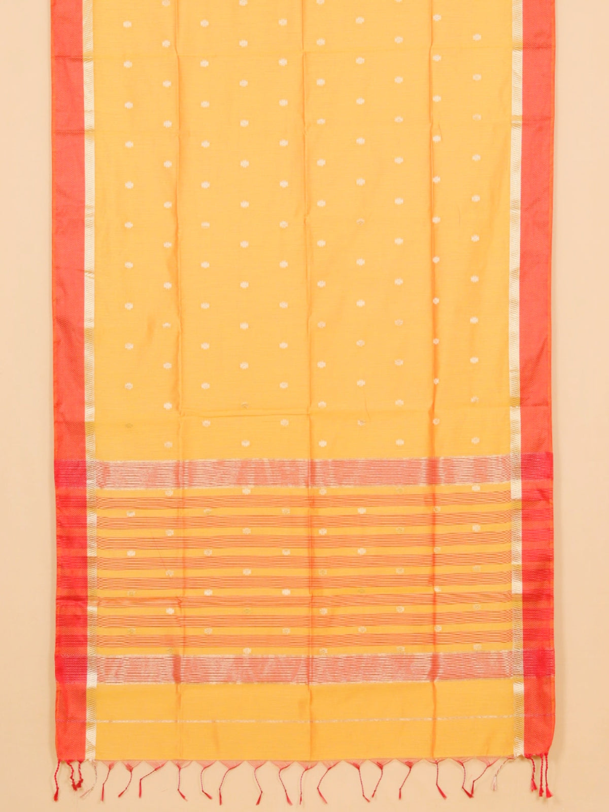 Mango yellow maheshwari saree