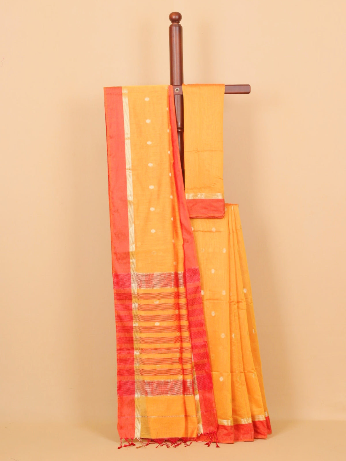 Mango yellow maheshwari saree