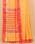 Mango yellow maheshwari saree