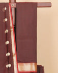 Dual tone maroon maheshwari saree