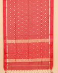 Maroon maheshwari saree