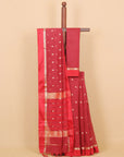 Maroon maheshwari saree