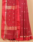 Maroon maheshwari saree