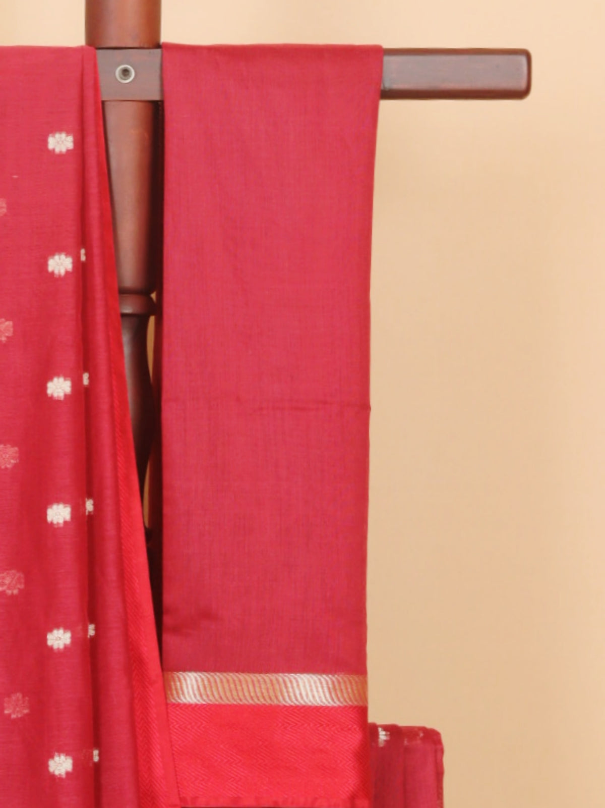 Maroon maheshwari saree